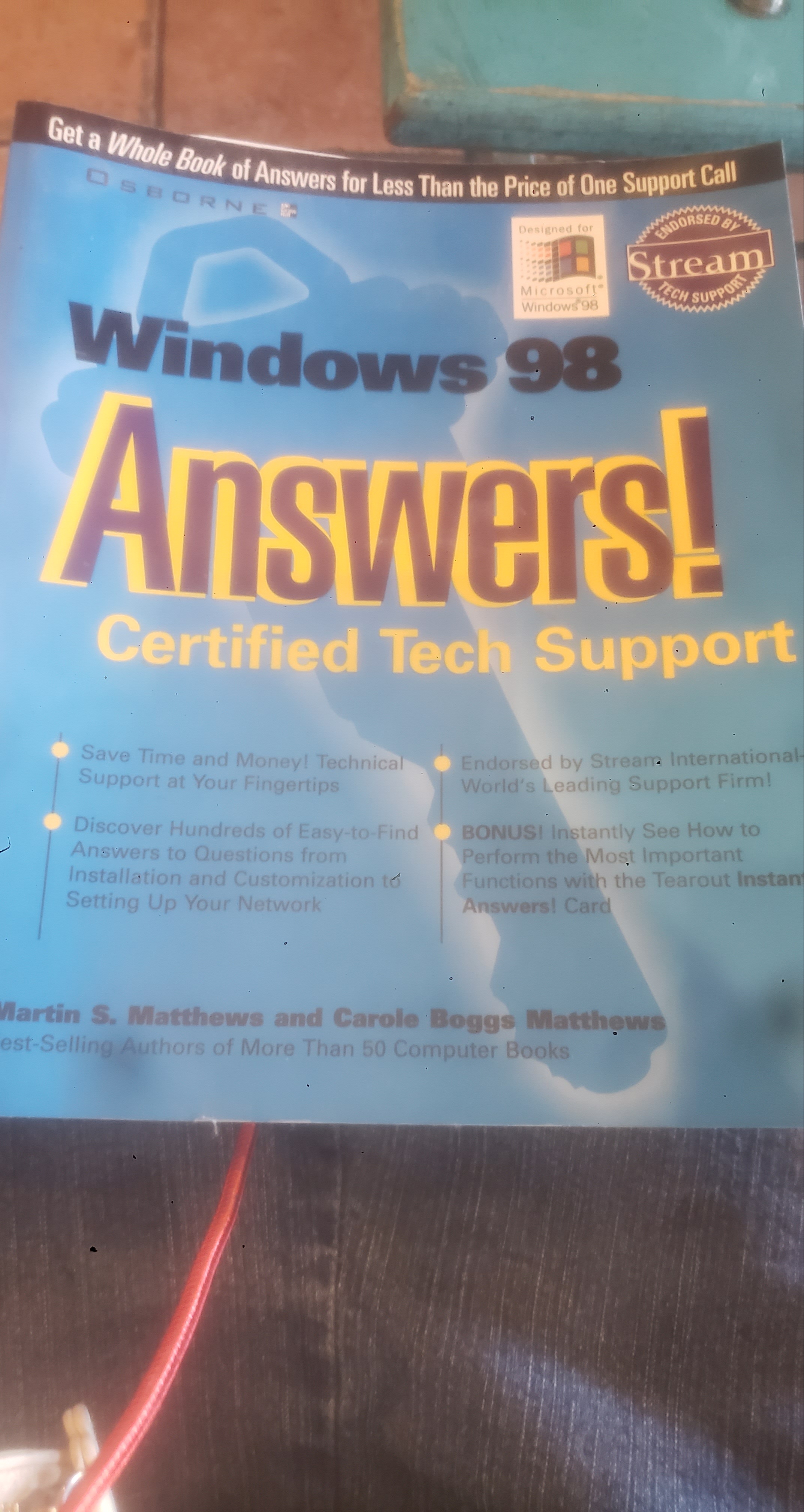 Book about window 98 tech support questions.